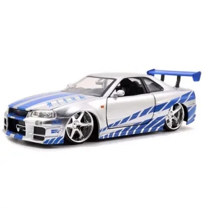 Jada Toys Fast and Furious 1 24 Diecast Nissan GT R R34 – Vehículo, Plateado