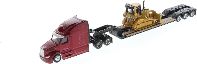 Tractor tándem Peterbilt Modelo 579 UltraLoft 1:87 con remolque Lowboy y Bulldozer Cat D5M | - Imagen 3