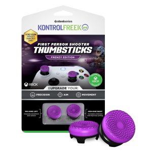 KontrolFreek FPS Freek Frenzy para Xbox One y Xbox Series X | Pulgares de rendimiento | 1 de altura alta, 1 de altura media | Morado/negro
