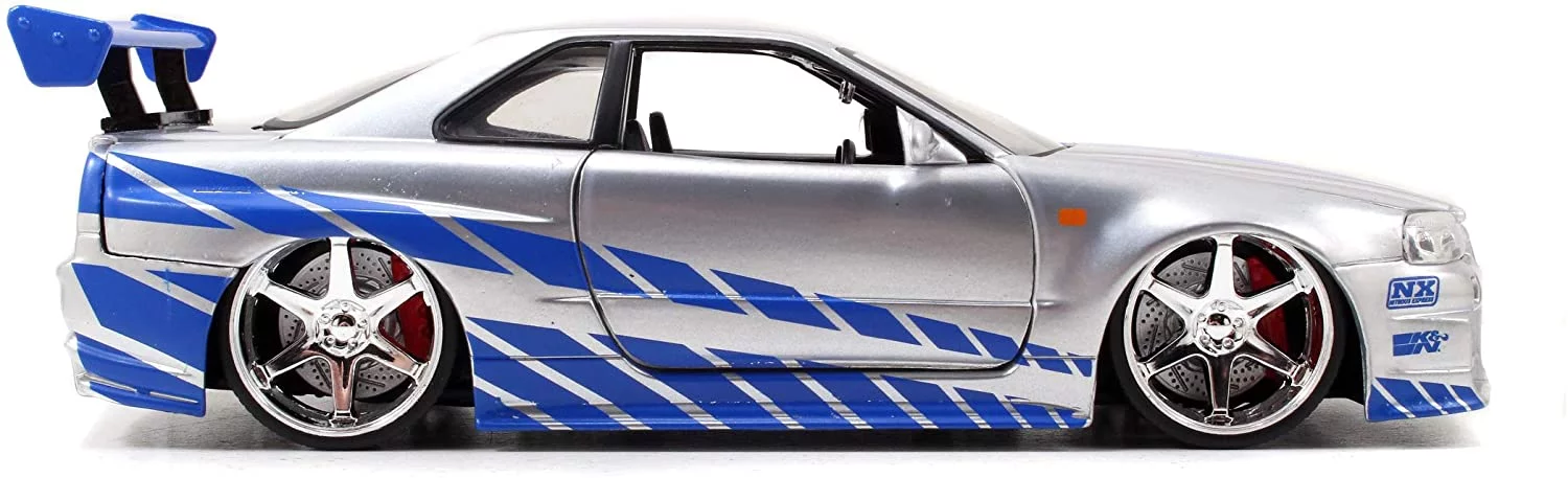 Jada Toys Fast and Furious 1 24 Diecast Nissan GT R R34 – Vehículo, Plateado - Imagen 2