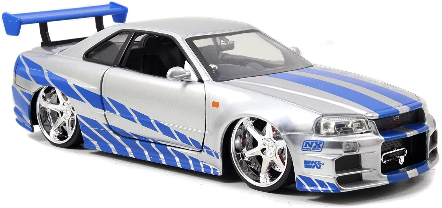 Jada Toys Fast and Furious 1 24 Diecast Nissan GT R R34 – Vehículo, Plateado - Imagen 3