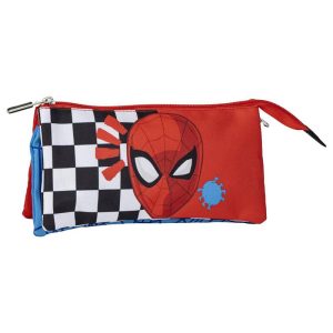 Spiderman Estuche Portatodo 3 Compartimentos 22cm