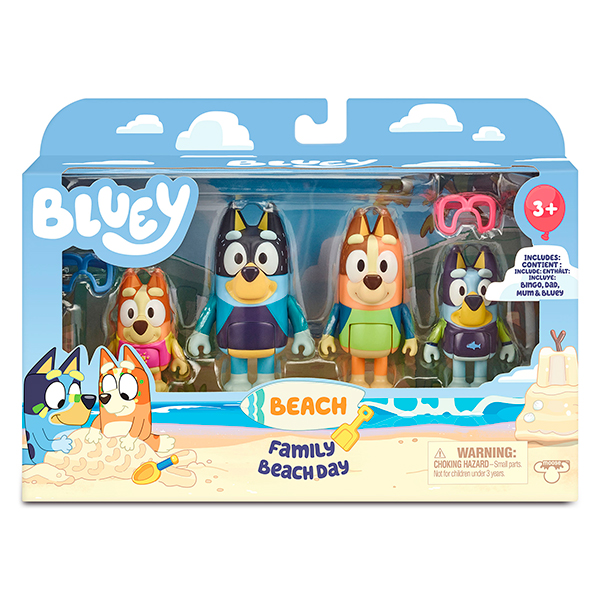 Bluey Pack 4 Figuras Día en la Playa