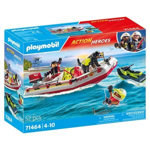 71464 Playmobil Action Heroes Bote de bomberos con moto acuática