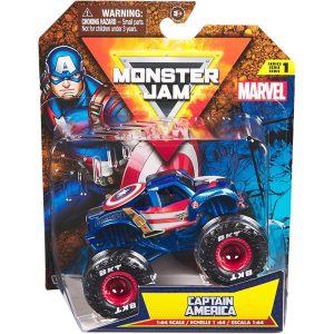 Monster Jam Vehículo Marvel Capitán América 1:64
