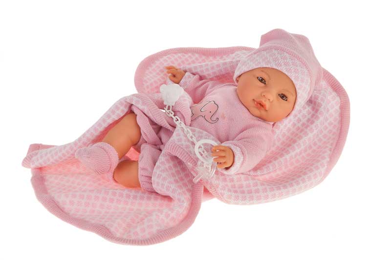Muñeca bimba toquilla rosa 37 cm.