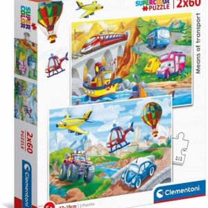 Puzzle 2×60 pzas. medios transporte