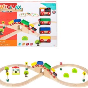 Pista tren madera 30 pzas. woomax