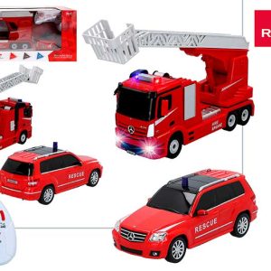 Set camion y coche bomberos r/c
