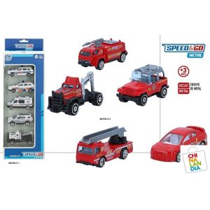 Set 5 vehiculos metal speed & go