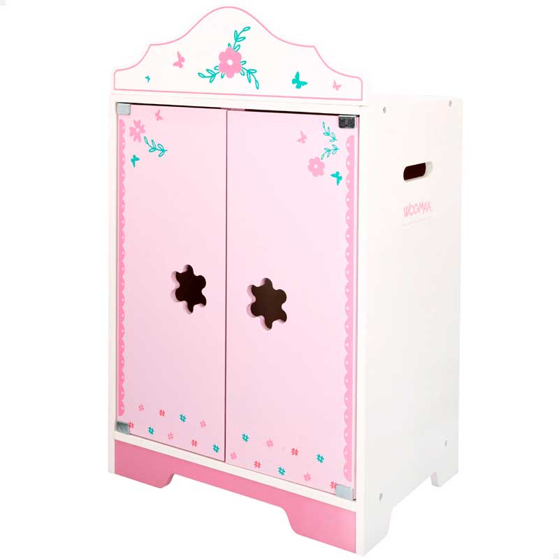 Armario madera muñecas c/3 perchas