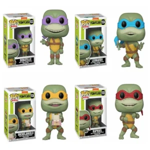 Funko POP! Movies: Teenage Mutant Ninja Turtles II: The Secret of the Ooze Vinyl Figures – SET OF 4 (Donatello, Leonardo, Michelangelo, Raphael))