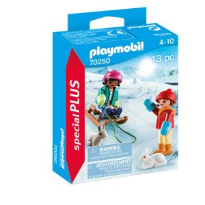 Niños con trineo playmobil