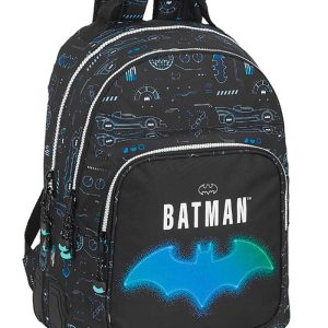 Mochila colegial doble batman 42cm.