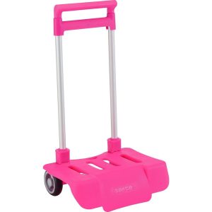 Carro portamochilas plegable fucsia